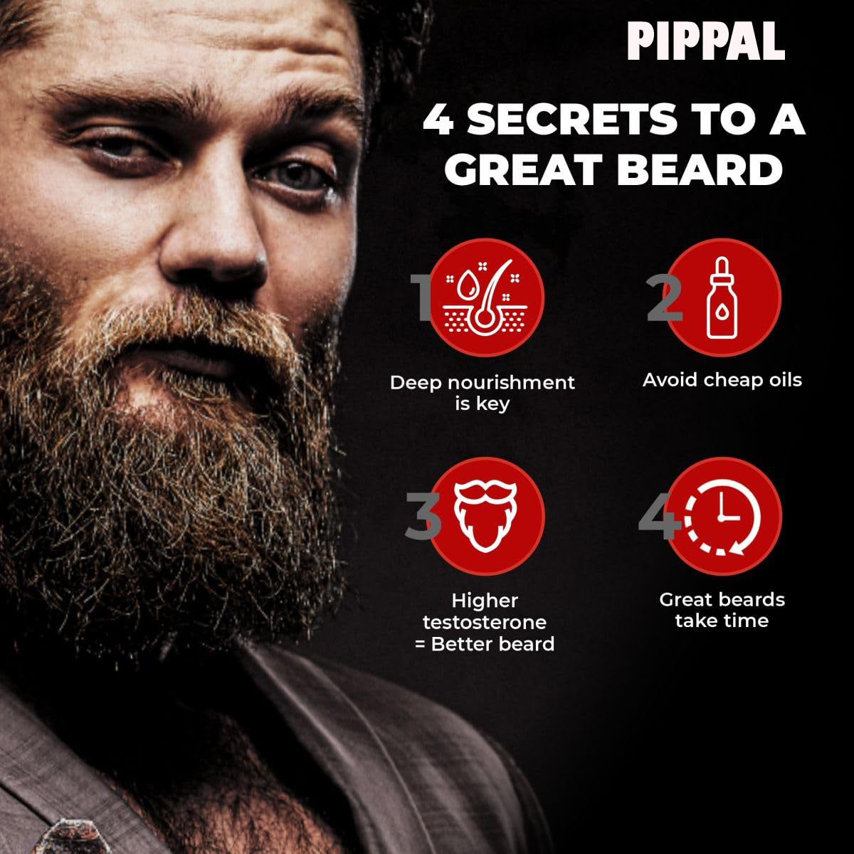 Beard And Hair Growth Oil 1X50 ml Best Beard Oil for Patchy Beard